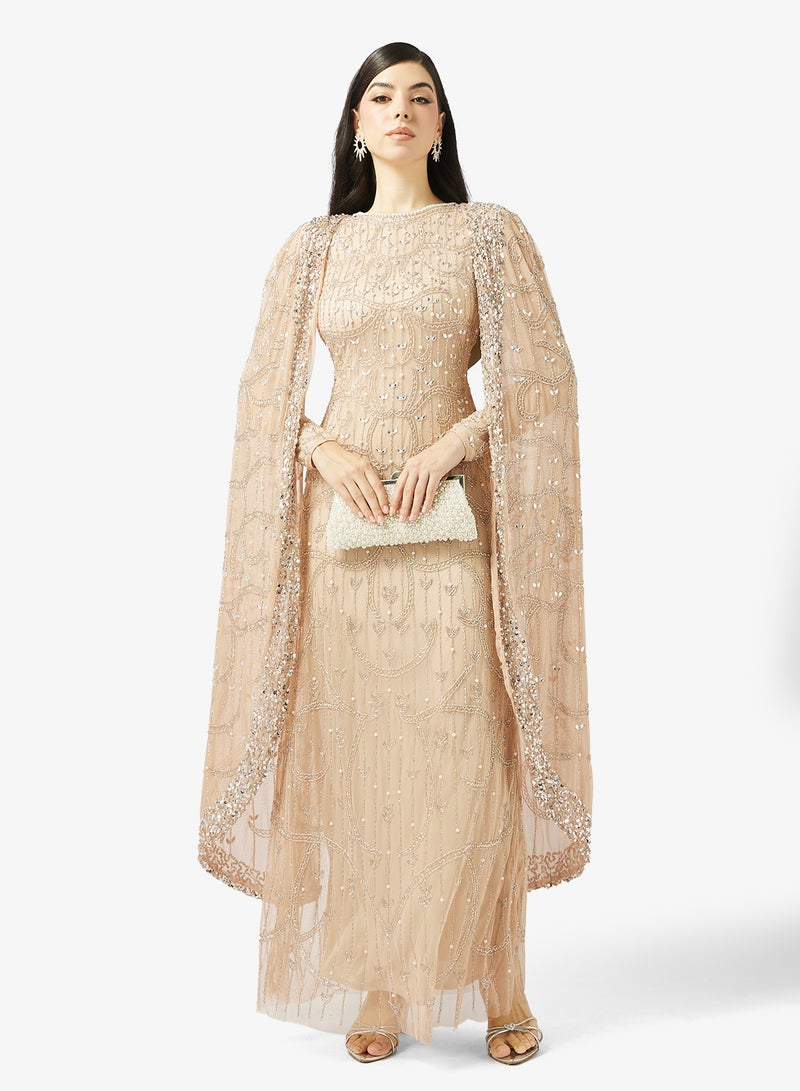 MARYISA Elegantdraped  Sequin Maxi Dress - Image 4